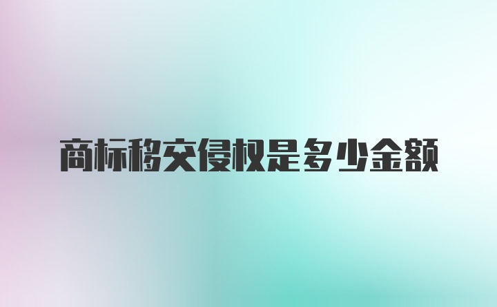 商标移交侵权是多少金额