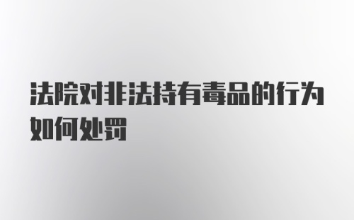 法院对非法持有毒品的行为如何处罚