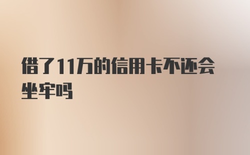 借了11万的信用卡不还会坐牢吗