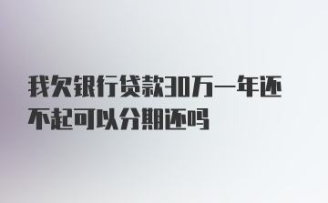 我欠银行贷款30万一年还不起可以分期还吗