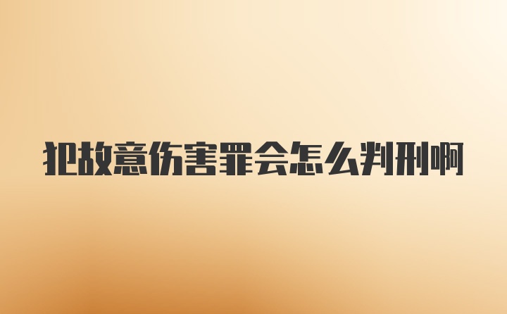 犯故意伤害罪会怎么判刑啊