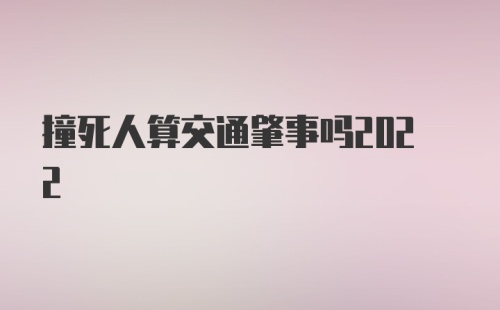 撞死人算交通肇事吗2022