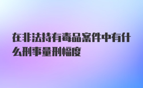 在非法持有毒品案件中有什么刑事量刑幅度