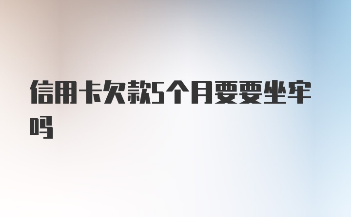 信用卡欠款5个月要要坐牢吗