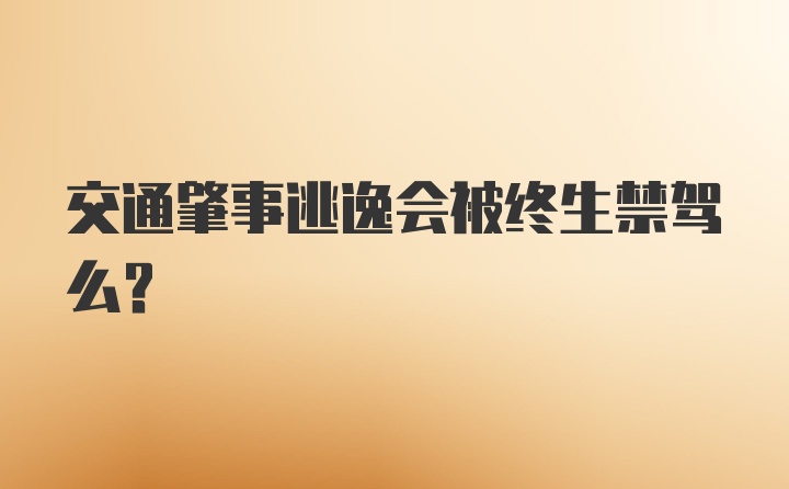 交通肇事逃逸会被终生禁驾么？