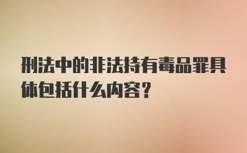 刑法中的非法持有毒品罪具体包括什么内容？