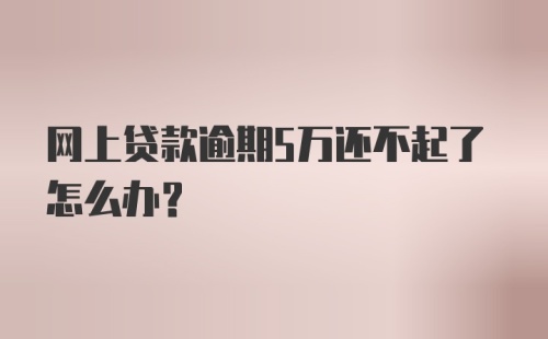 网上贷款逾期5万还不起了怎么办？