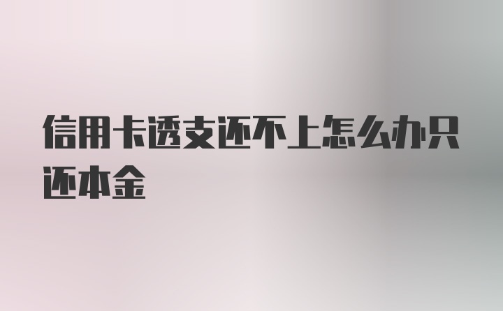 信用卡透支还不上怎么办只还本金