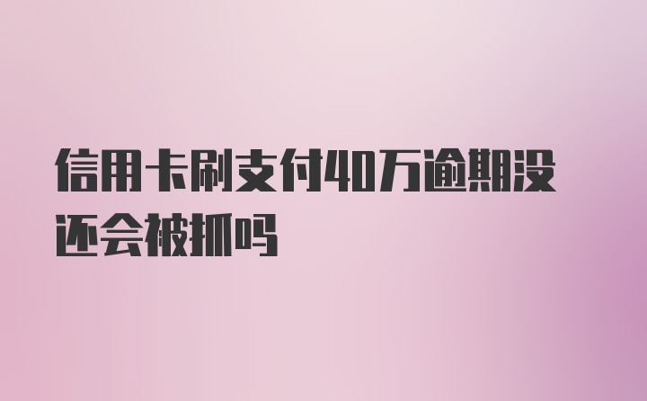 信用卡刷支付40万逾期没还会被抓吗