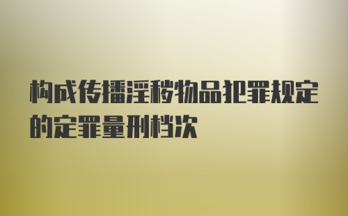 构成传播淫秽物品犯罪规定的定罪量刑档次