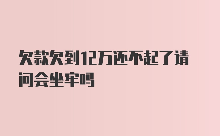 欠款欠到12万还不起了请问会坐牢吗