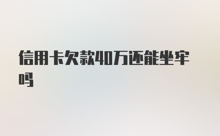 信用卡欠款40万还能坐牢吗