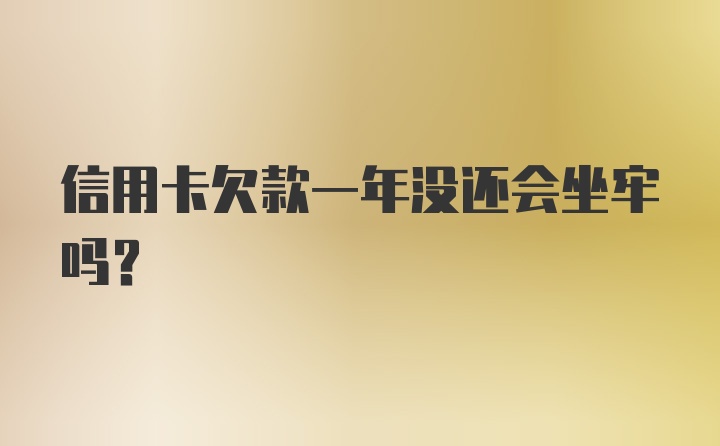 信用卡欠款一年没还会坐牢吗？