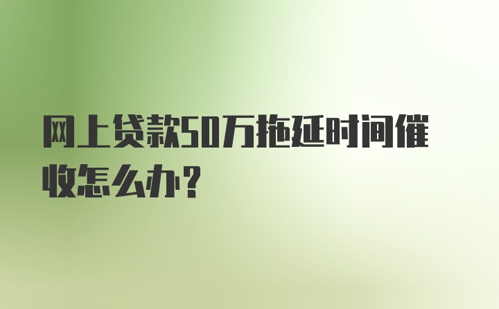 网上贷款50万拖延时间催收怎么办？