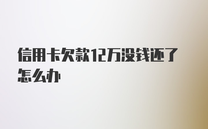 信用卡欠款12万没钱还了怎么办