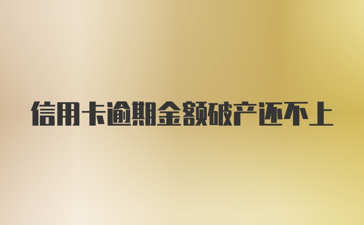 信用卡逾期金额破产还不上