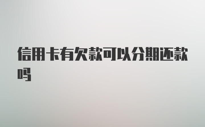 信用卡有欠款可以分期还款吗