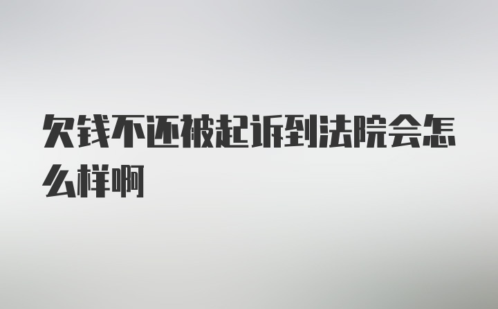 欠钱不还被起诉到法院会怎么样啊