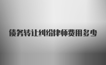 债务转让纠纷律师费用多少