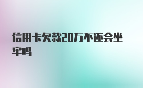 信用卡欠款20万不还会坐牢吗