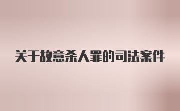 关于故意杀人罪的司法案件