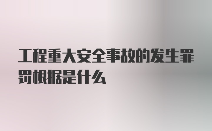 工程重大安全事故的发生罪罚根据是什么