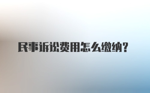 民事诉讼费用怎么缴纳？