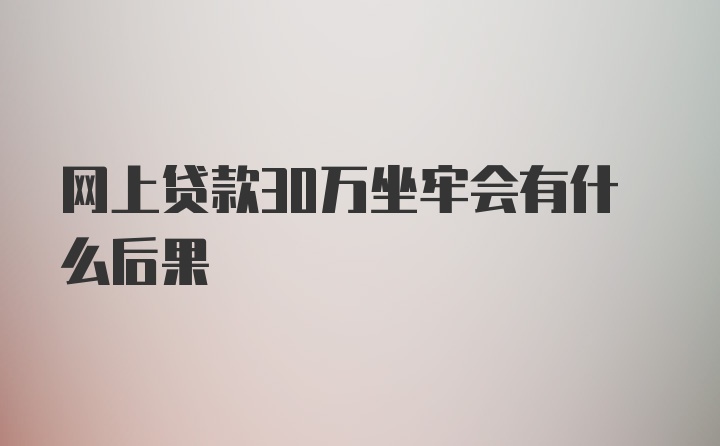 网上贷款30万坐牢会有什么后果