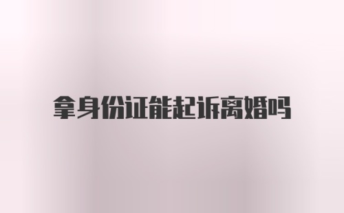 拿身份证能起诉离婚吗