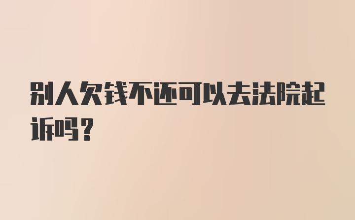 别人欠钱不还可以去法院起诉吗？