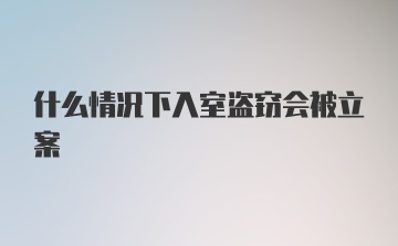 什么情况下入室盗窃会被立案