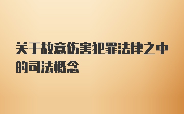 关于故意伤害犯罪法律之中的司法概念