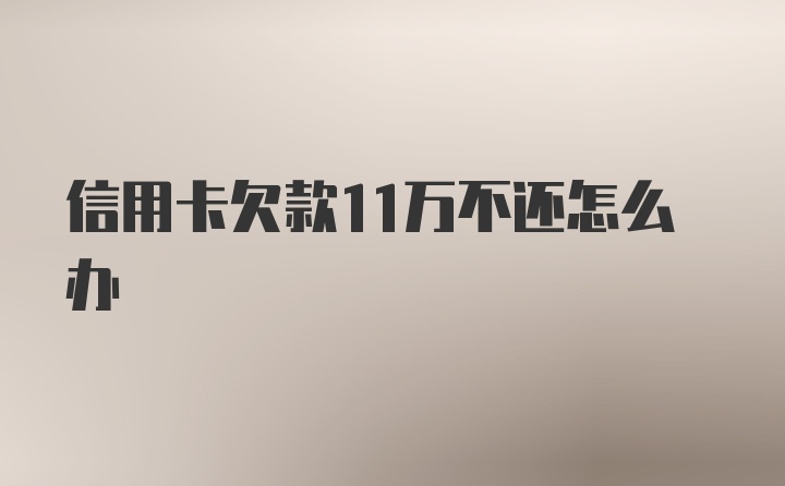 信用卡欠款11万不还怎么办