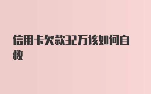 信用卡欠款32万该如何自救