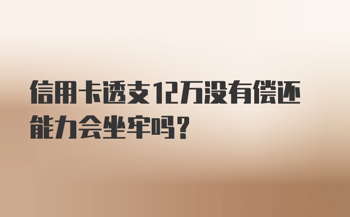 信用卡透支12万没有偿还能力会坐牢吗？