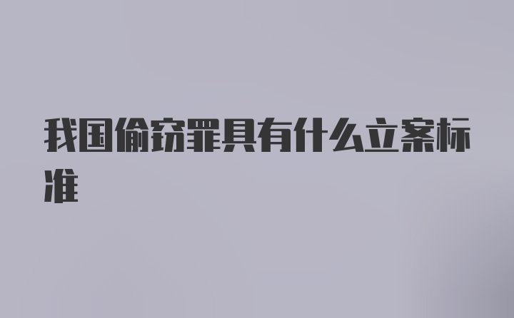 我国偷窃罪具有什么立案标准