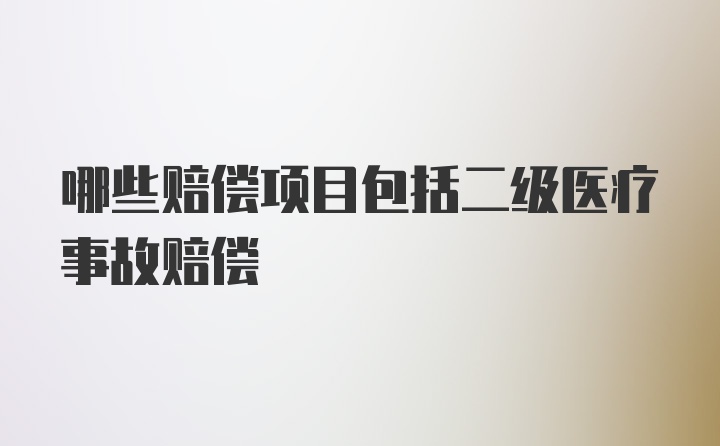 哪些赔偿项目包括二级医疗事故赔偿