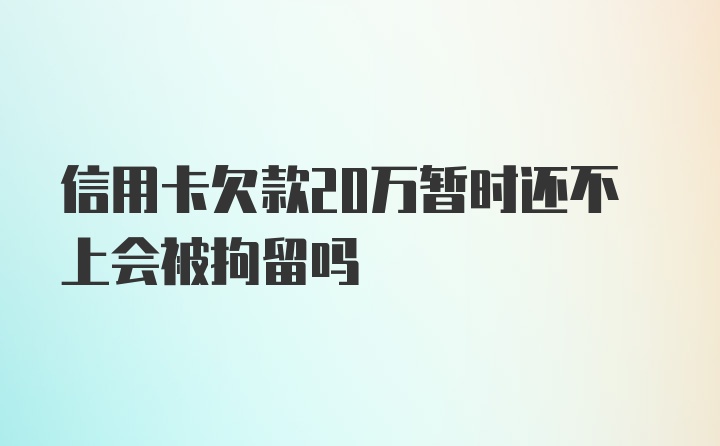 信用卡欠款20万暂时还不上会被拘留吗