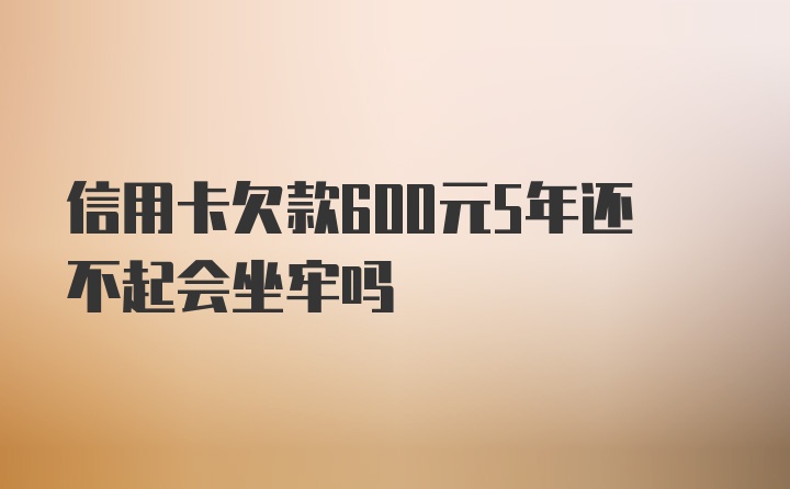 信用卡欠款600元5年还不起会坐牢吗