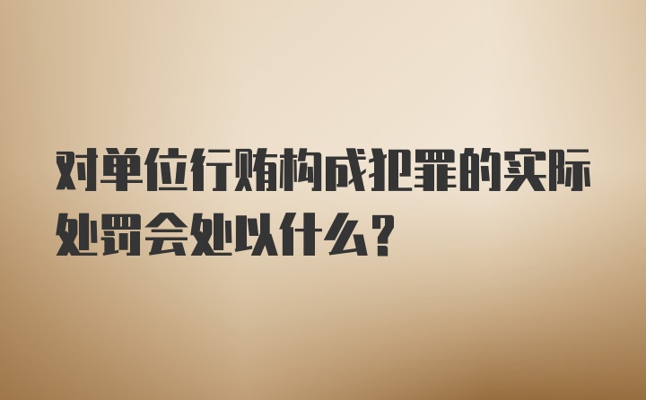 对单位行贿构成犯罪的实际处罚会处以什么？