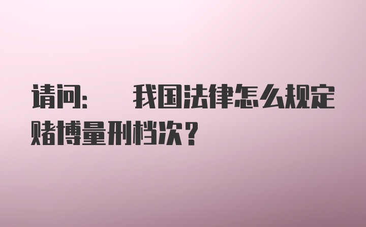 请问: 我国法律怎么规定赌博量刑档次？