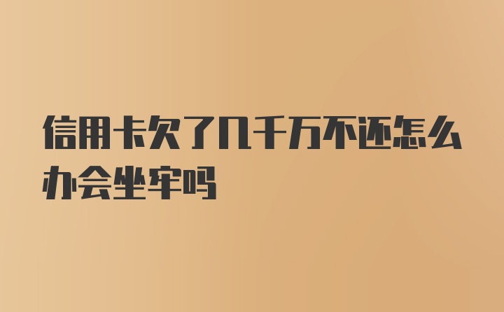 信用卡欠了几千万不还怎么办会坐牢吗