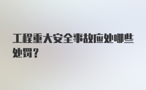 工程重大安全事故应处哪些处罚?