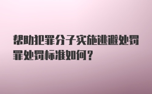 帮助犯罪分子实施逃避处罚罪处罚标准如何?