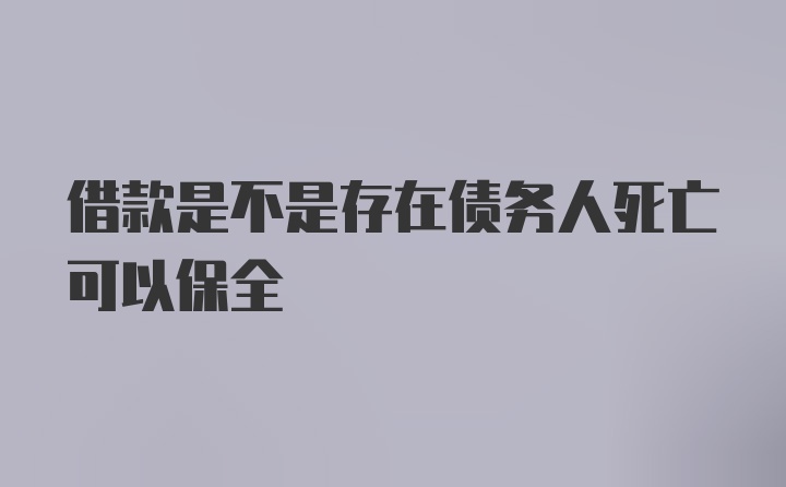 借款是不是存在债务人死亡可以保全