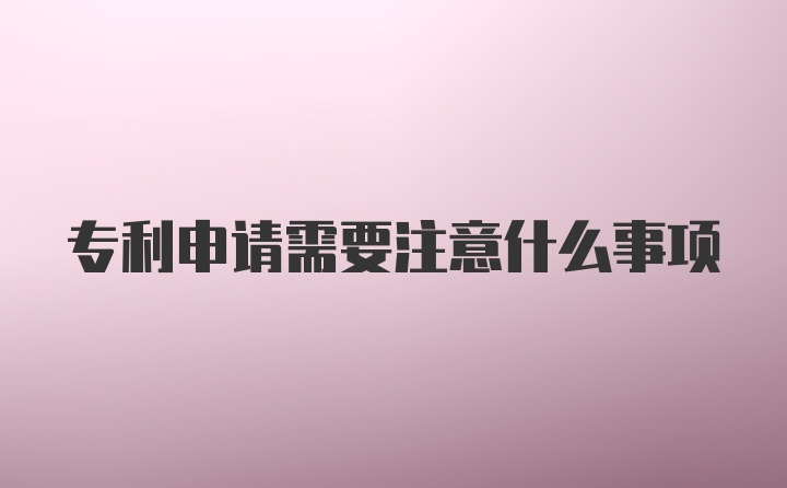 专利申请需要注意什么事项