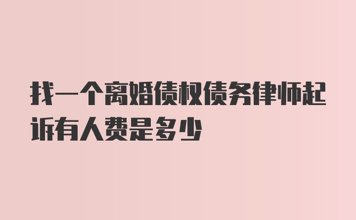 找一个离婚债权债务律师起诉有人费是多少