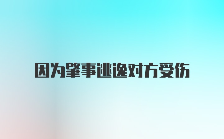 因为肇事逃逸对方受伤