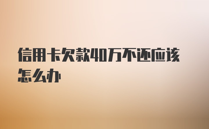 信用卡欠款40万不还应该怎么办