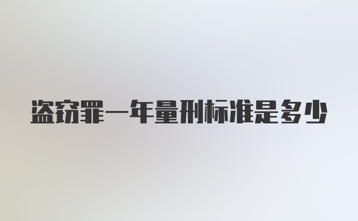 盗窃罪一年量刑标准是多少